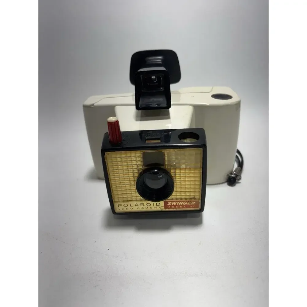 Vintage Polaroid Swinger Model 20 Land Camera w Case Manual Film Canisters